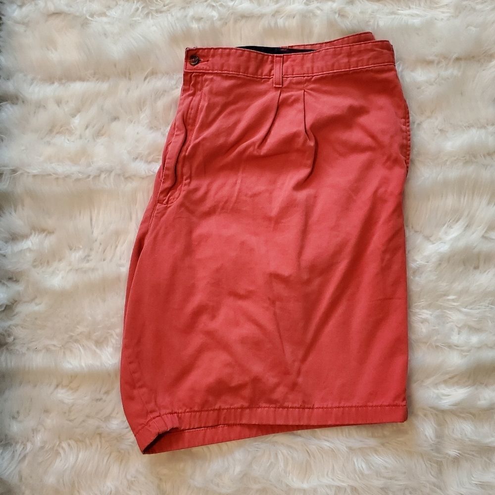 Saddlebred Men's Big And Tall Pleated Front Coral Shorts Size 50 - Picture 3 of 6